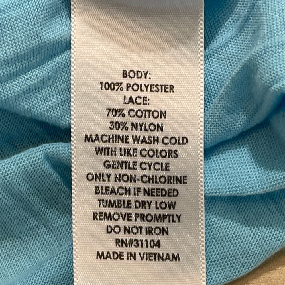NEW DIRECTIONS SIZE XL Women's Light Blue Tie-Front Top - Picture 8 of 8